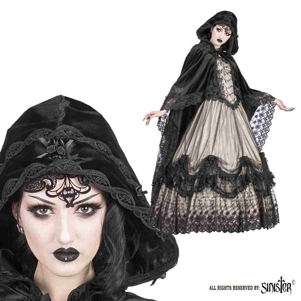 Sinister - 1082 Cape/Mantel/Poncho - Zwart
